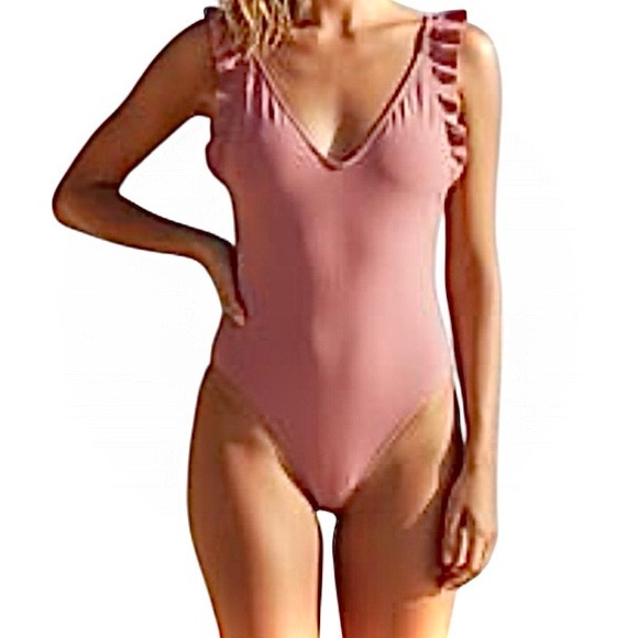 aerie Other - Aerie Dusty Orange One Piece High Cut Cheeky Bathing Suite Size M